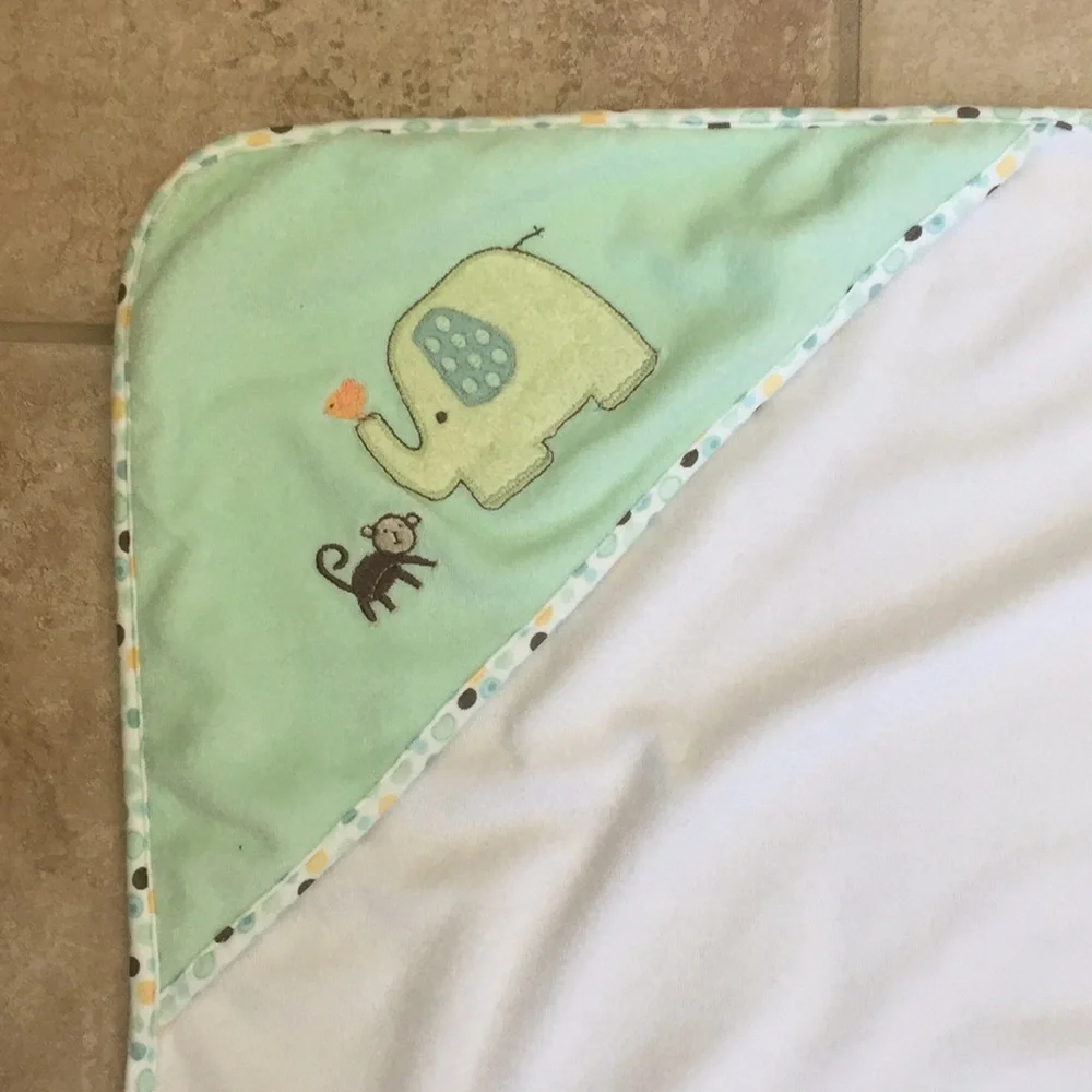 First Moments French Terry Hooded Bath Towels